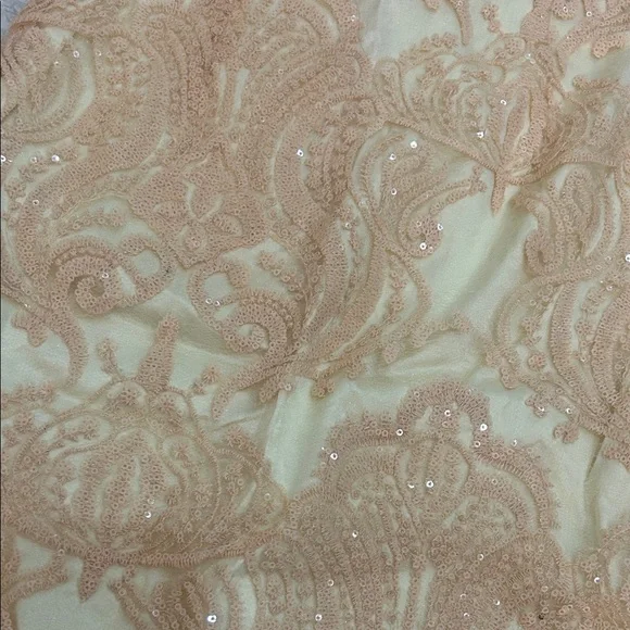 Elegant Cream and Gold Lace Skirt Set - Picture 2 of 2